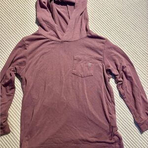 FREE FLY Plum Hooded Long Sleeve Top